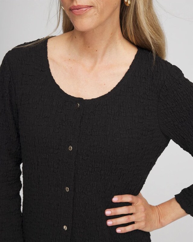 Textured Scoopneck Cardigan - image 4